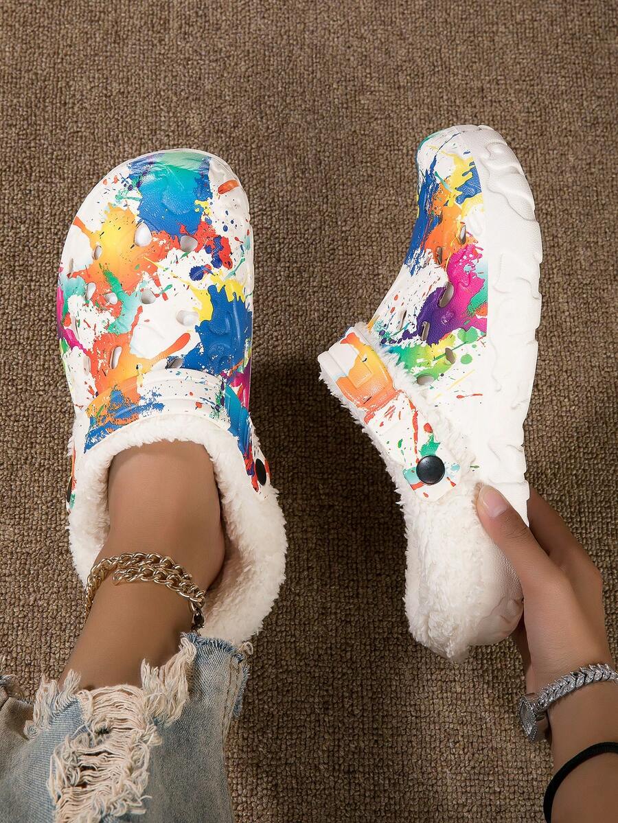 女士舒適的冬季拖鞋,室內家居鞋,綿毛加厚,柔軟防水防滑拖鞋