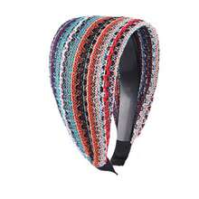 1入新款寬邊白髮頭帶,透氣網眼夾齒髮夾,髮飾