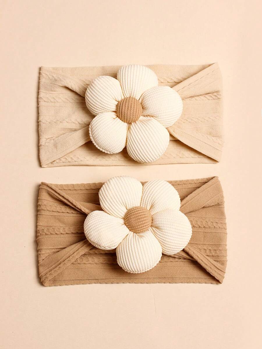 2入組嬰兒花織柄髮飾套裝 - 彩色 - 查看 1