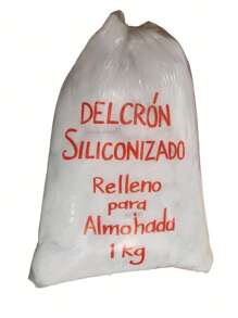 Delcrón Siliconizado 1 KG. Relleno para peluches y almohadas. - Blanco y Negro - Ver 3
