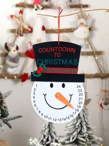 1 Pieza Calendario De Cuenta Regresiva De Navidad, Decoración Reutilizable, Con Imágenes De Santa Claus Y Muñeco De Nieve - Multicolor - Ver 3