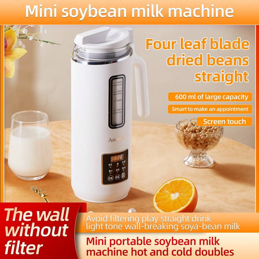 Aeomjk 堅果奶製造機,自動杏仁牛奶製造機,適用於自製植物奶、燕麥奶、豆漿、杏仁奶和乳製飲料,帶延遲啟動/保溫/自清洗/煮沸等功能 - 白色 - 查看 1