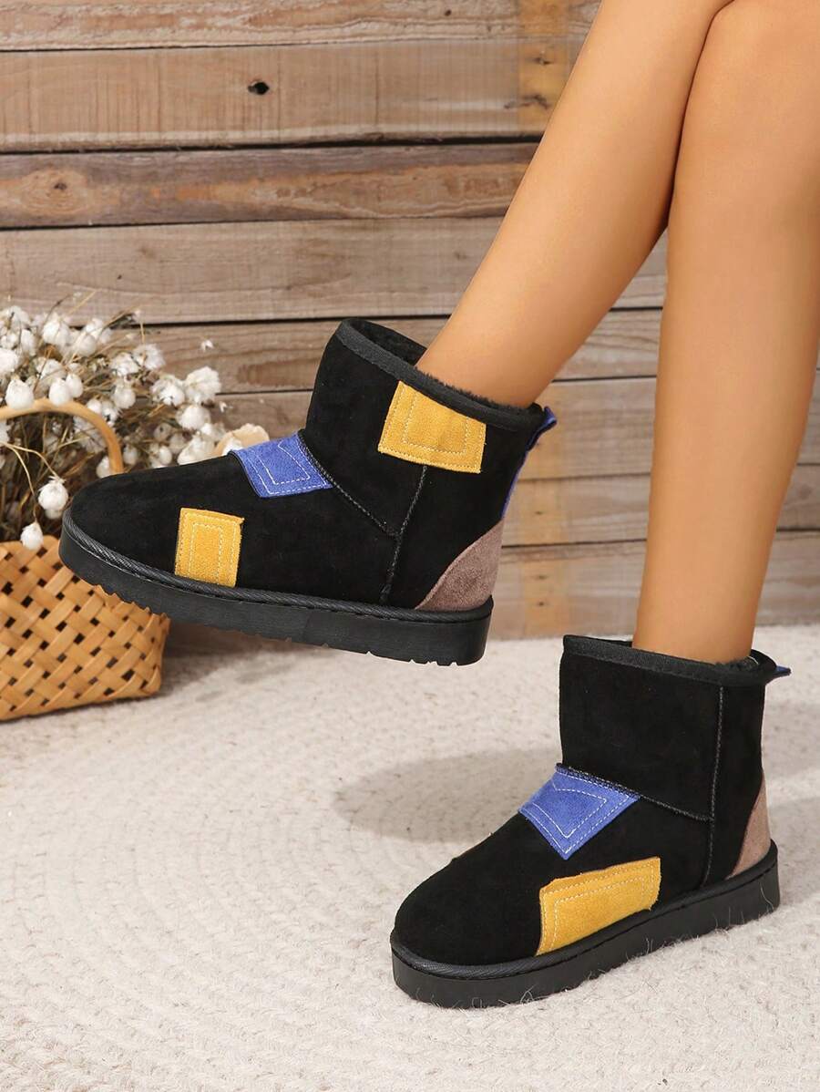 女士保暖内衬冬季短靴，加厚，防滑，舒适，拉链短靴