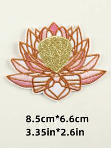 2入組荷花繡布貼章,diy衣服、褲子、帽子、袋子、鞋子、手機殼、裝飾布貼章、衣物飾品、熨燙 - 彩色 - 查看 2