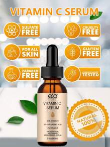 ECO FINEST 维生素C面部精华液 - 玻尿酸、视黄醇和维生素E - 抗衰老亮肤精华 - 经典纯维生素C精华液，淡化面部色斑，维生素C精华液，女士面部精华液 - 無色 - 查看 9