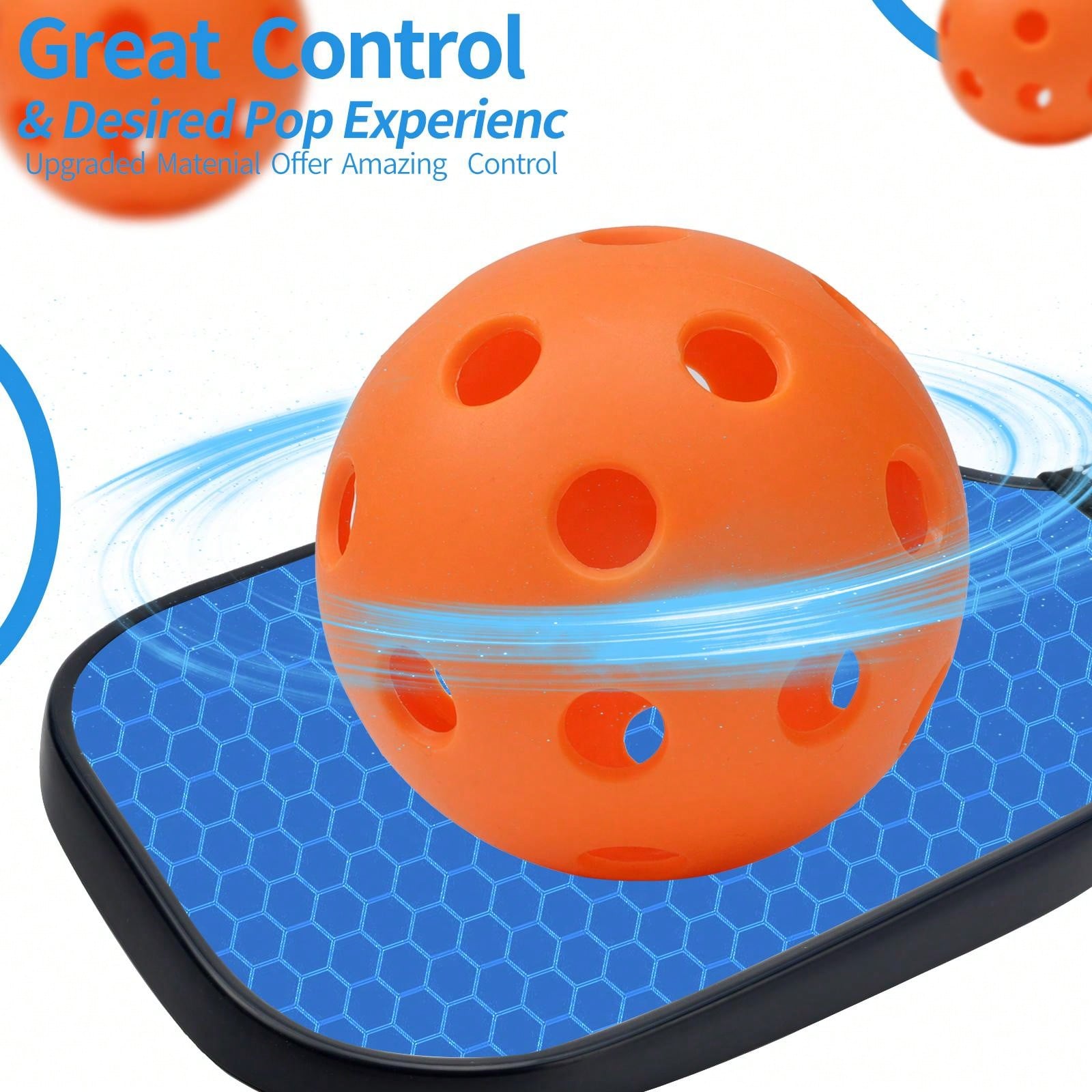 Pickleball Set Of 4 Indoor Injection Molded Orange Pickleball Ball