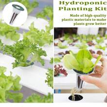 200pcs Hydroponic Garden Accessory Pod Kit Including Grow Baskets, Transparent Insulation Lids, Plant Grow Sponges And Labels For Seed Starting System,Garden Tools, Gardening Tools For Garden - White - View 6