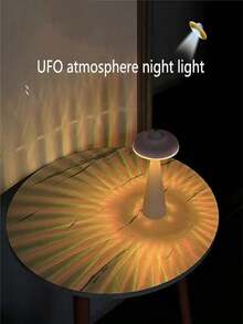1 件 Ufo 氛圍夜燈 Usb 可充電裝飾禮品床頭臥室酒吧創意觸摸蘑菇檯燈,蘑菇床頭燈帶遙控器 16 色充電檯燈適用於臥室露營室內裝飾 - 彩色 - 查看 6