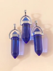 5 Piezas Colgante De Cuentas Hexagonales Con Forma De Bala - Blanco y Negro - Ver 4