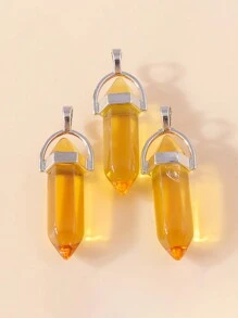 5 Piezas Colgante De Cuentas Hexagonales Con Forma De Bala - Blanco y Negro - Ver 2