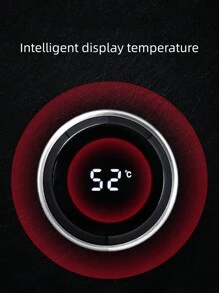 Stainless Steel Smart Temperature Measuring Water Bottle - Red - View 5