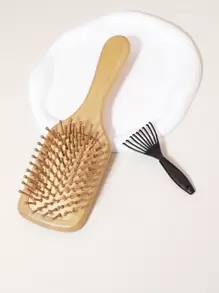 2pcs Wooden Bamboo Brush With Clean Claw, Cushion Hair Comb And Detangling Brush, Suitable For All Hair Types, Anti-Static, Scalp Massage Hair Brush, Comb, Hair Tools, Hair Products And Accessories For Barber Salon Beauty Back To School, Travel Holiday Essentials, Hair Accessories For Women, Brushes, Hair Brush, Detangling Brushes, Curly Hair Brush, Hairdressing Equipment, Hairstyle, Hairdressing, Hair Brush, Brush Hair Brush Set, Comb Hair, Comb For Curls, Detangling Brush, Hair Brush For Women, Barber Accessories, Barbershop, Hairdressing Equipment