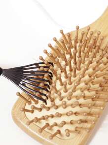 2pcs Wooden Bamboo Brush With Clean Claw, Cushion Hair Comb And Detangling Brush, Suitable For All Hair Types, Anti-Static, Scalp Massage Hair Brush, Comb, Hair Tools, Hair Products And Accessories For Barber Salon Beauty Back To School, Travel Holiday Essentials, Hair Accessories For Women, Brushes, Hair Brush, Detangling Brushes, Curly Hair Brush, Hairdressing Equipment, Hairstyle, Hairdressing, Hair Brush, Brush Hair Brush Set, Comb Hair, Comb For Curls, Detangling Brush, Hair Brush For Women, Barber Accessories, Barbershop, Hairdressing Equipment