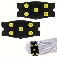 2入組耐用的5爪冰爪,適合安全的冬季步行和戶外遠足 - 黑色 - 查看 10