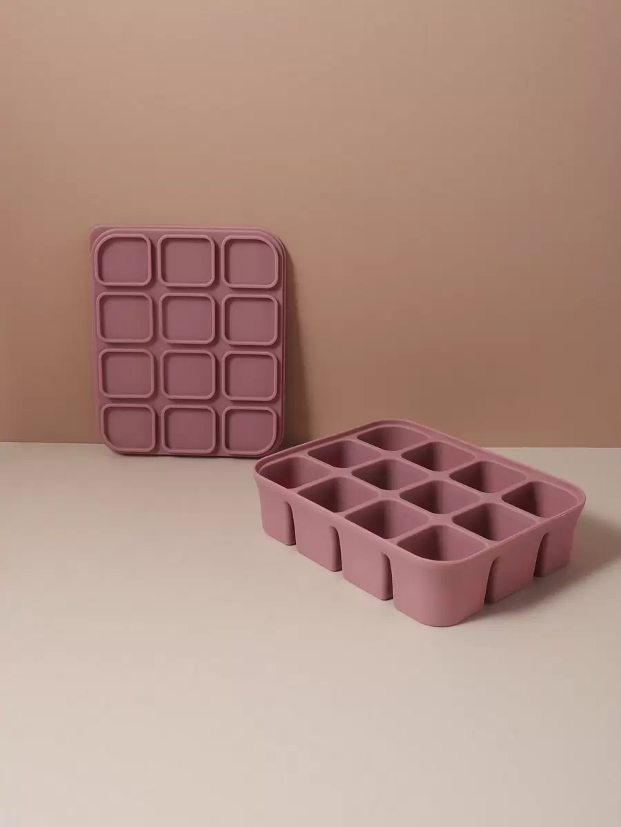 12-Grid Baby Silicone Food Container, Fresh-Keeping Freezing Storage Box, Steamed Cake Food Mold