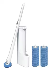 1 套溶解马桶刷，带 16 个可更换刷头 - 无死角去污刷，带清洁液的刷头，一次性清洁干净方便，适用于浴室和卫生间、马桶刷架、浴室配件、浴室产品、家居和厨房用品浴室装饰秋季装饰 - 白色 - 查看 10