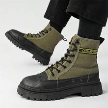 Canvas Boots Autumn & Winter High Top Work Boots For Men - Army Green - View 7