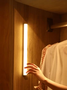 1pc LED Motion Sensor Light 10/20/30cm USB Rechargeable Lamp With Magnetic Adhesive Tape And Movable Body, Suitable For Cabinet, Wall, Kitchen, Stairway, Washroom And Bathroom