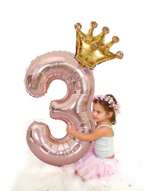 2pcs/Set 32-Inch Rose Gold Digital Crown Shaped Party Decoration Balloons For Birthday Party Theme Decorations, Back To School Valentine Day