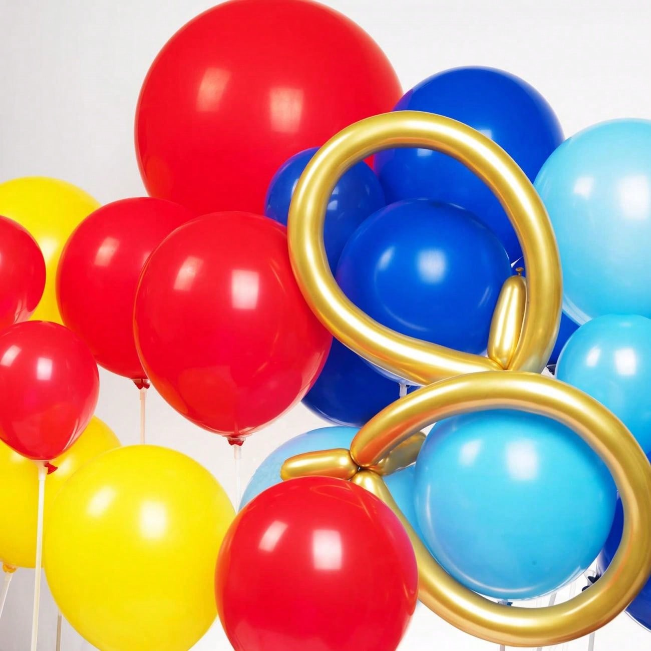 107pcs Red Blue Yellow Balloon garland arch kit Primary Color with ...