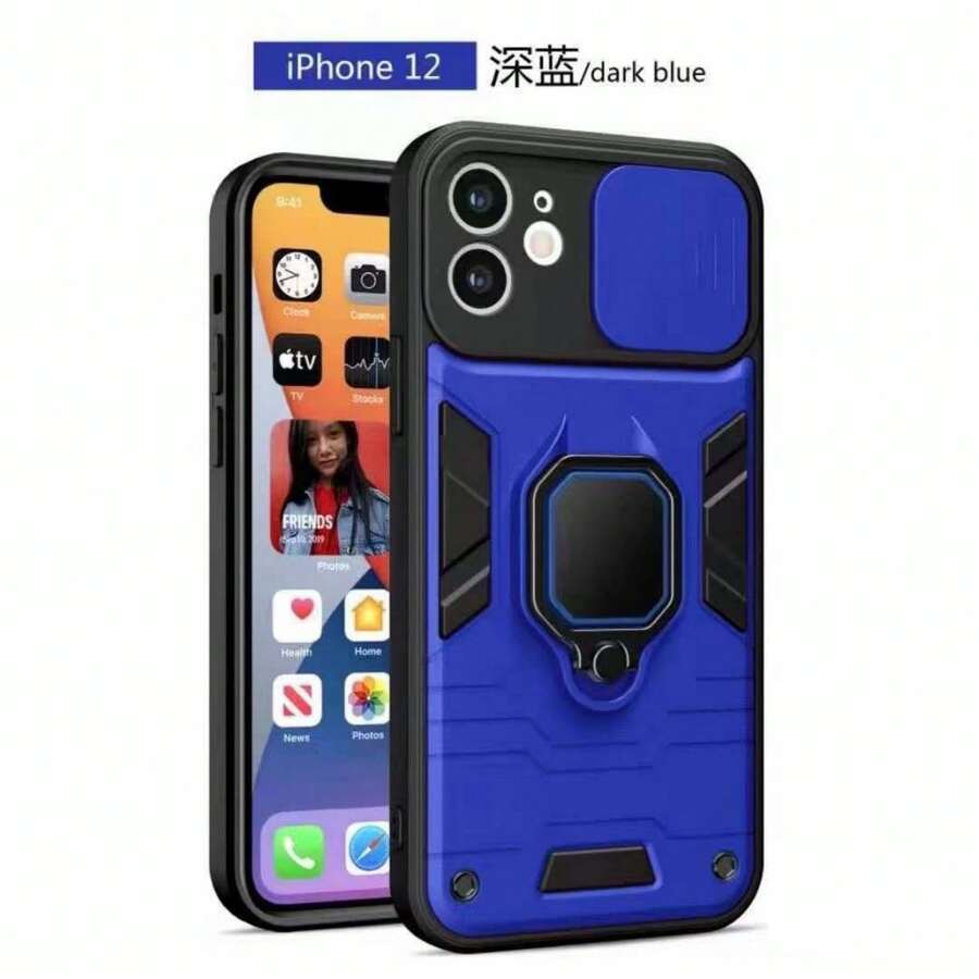 FUNDA PROTECTOR CARCASA PARA MOVIL TELEFONO CELULAR USO RUDO CON VENTANA REALME - Azul - Ver 1