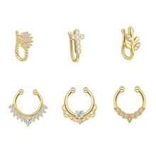 3 件 16 克假鼻中隔環,萬聖節蝙蝠假鼻環人造中隔珠寶,cz 假鼻穿孔非穿孔鼻中隔環夾式鼻飾非洲鼻套假 C 型鼻釘假鼻中隔鼻環女式男式鼻穿孔珠寶 - D1-3個 - 查看 7