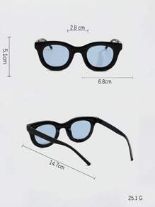 新款复古方形时尚女士眼镜，男士时尚休闲眼镜，韩版黑框眼镜 - 黑色 - 查看 2