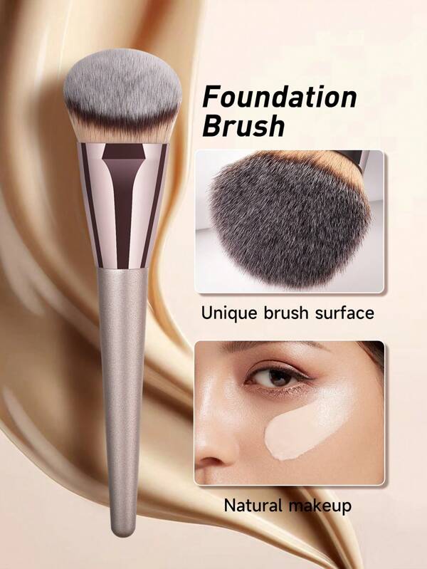 أداة مكياج التجميل، فرشاة بودرة كبيرة منحدر ذهبي بلون الشمبانيا، فرشاة ناعمة للشعر لكريم الأساس بي بي، كريم خافي العيوب، غطاء فرشاة تفاصيل الهالات السوداء، العيون المنتفخة وعلامات حب الشباب، فرشاة مكياج محمولة فرش ميكب فرشا مكياج فرشا فرشاة مكياج فرش مكياج مكياج فراش فراش مكياج