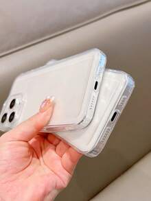 2pcs/set Straight Edge Anti-fall Phone Case Compatible With iPhone - Multicolor - View 4