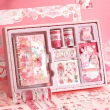 Set De 94 Piezas De Recortes De Dibujos Animados Para Álbumes De Recortes, Pegatinas Para Diarios, Cuaderno, Cinta Y Clip De Papel - Rosa - Ver 1