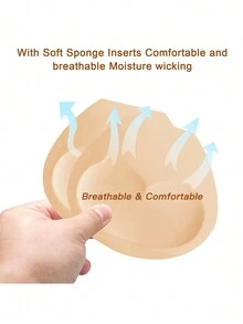 Miếng đệm áo ngực Của phụ nữ Thể thao Cốc Bras Thay thế Chèn Đối với Bộ đồ bơi Bikini - Màu be - Xem 3