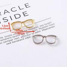 1 件金銀色調琺瑯眼鏡設計領針/胸針/徽章,男士和女士眼鏡風格小空心徽章別針,辦公西裝襯衫領針的時尚配飾