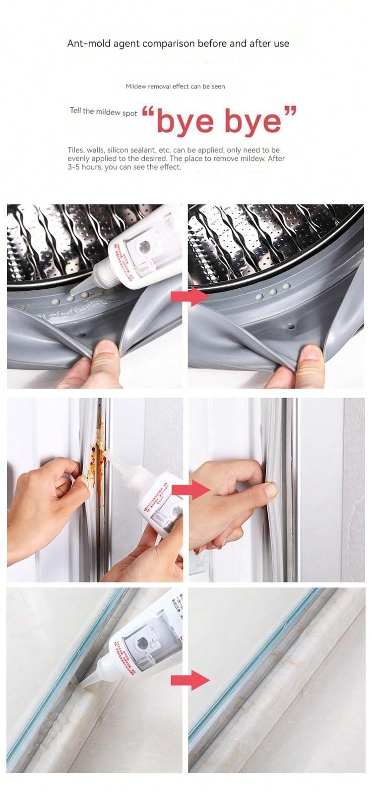 1pc Mold Remover Gel 180g, For Removing Mold In Bathroom Door Gap