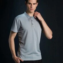 Men's Shirts And Short Sleeve Polos Casual Fashion - 灰色 - 查看 1
