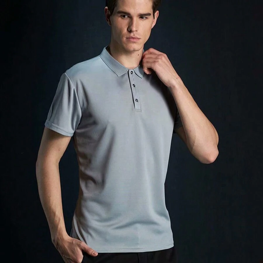Men's Shirts And Short Sleeve Polos Casual Fashion - 灰色 - 查看 1