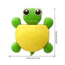 1pc Cute Animal Toothbrush Holder Turtle Strong Suction Cup Toothbrush And Toothpaste Storage Rack Bathroom Wall-mounted Toothbrush Holder - Multicolor - View 2
