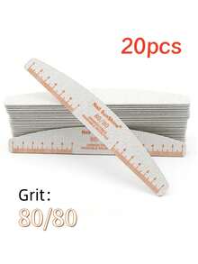 20 cái/gói Màu sắc In Bằng gỗ Giũa móng tay Với Cái thước Chuyên nghiệp Có thể giặt được Móng tay Tài liệu 80 100 180 240 Chà nhám Dụng cụ đánh bóng - trái cam - Xem 2