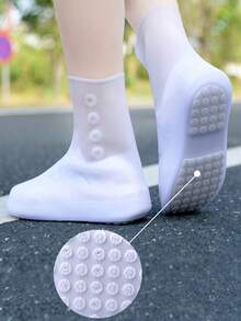 Tpe防水鞋套,適用於騎行等戶外活動,男女皆宜時尚設計,咖啡色