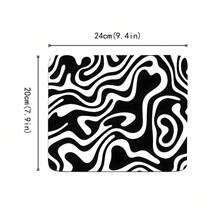 1pc 24*20cm Black And White Graffiti Pattern Mouse Pad Suitable For Office Use - Multicolor - View 2