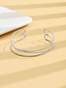 Pulsera abierta minimalista a capas - Dorado - Ver 9