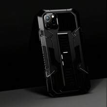 黑色防震手機殼,帶隱形手機支架,適用於iphone、samsung、xiaomi、oppo,保護套 - 黑色 - 查看 9