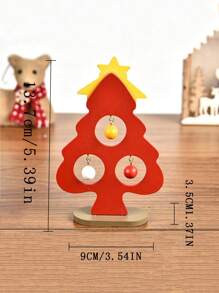 1pc Diy Mini Christmas Tree Table Decoration In Wooden Material For Desktop/countertop Christmas Display Or Gift - Green - View 2