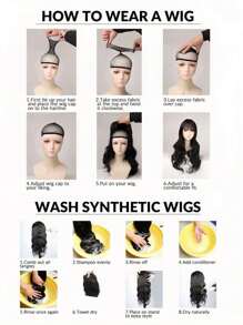 1 件長直女式假髮,半紅半黑和洛麗塔瀏海。非常適合角色扮演、學校、萬聖節、感恩節、聖誕節服裝。高密度合成耐熱纖維,無膠