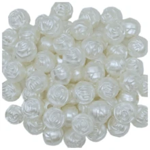 Perola flor Branca/Bege 8/10mm c/furo 100gr mm biju - Branco - Visão 4
