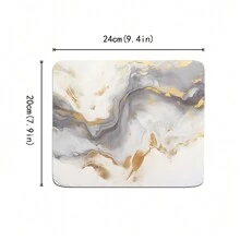 1 Pieza De 24*20cm Alfombrilla De Ratón Con Patrón De Marmolado De Tinta Adecuada Para La Oficina - Multicolor - Ver 2