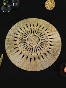 2入組自然草編織餐墊，防水隔熱，可用於裝飾桌子、餐桌、花盆和其他節日場合，如家庭、廚房、餐廳、酒店、農舍、婚禮、派對或生日 - 金色 - 查看 3