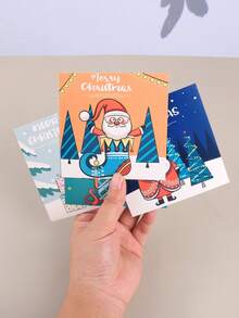 30pcs Christmas Greeting Cards Set, Cartoon Cute Xmas Student Greeting Postcards For Sending Blessings To Friends - Multicolor - View 5