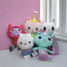 Bonecas de Pelúcia para Decoração de Natal + Coleção de Bonecas de Pelúcia para Adolescentes + Decoração de Quarto + Presente + Vestimenta de Férias + Enchimento de Bonecas, Brinquedos, Gabby, Casinha da Gabby