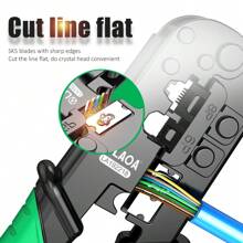 1 件 Rj45 壓接工具,rj45 電線壓接器 8p 網路鉗多功能端子網路電纜剝線鉗切割器穿孔水晶頭壓接鉗適用於直通傳統連接器 - 彩色 - 查看 5