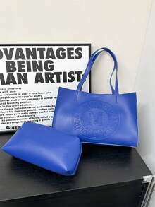 春夏时尚简约休闲软皮高级感旅行购物袋超大容量单肩妈妈手提方包